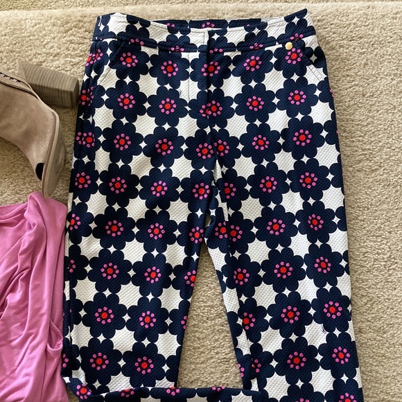 Trina Turk Geo Floral Print Ankle Pants - Picture 2 of 7